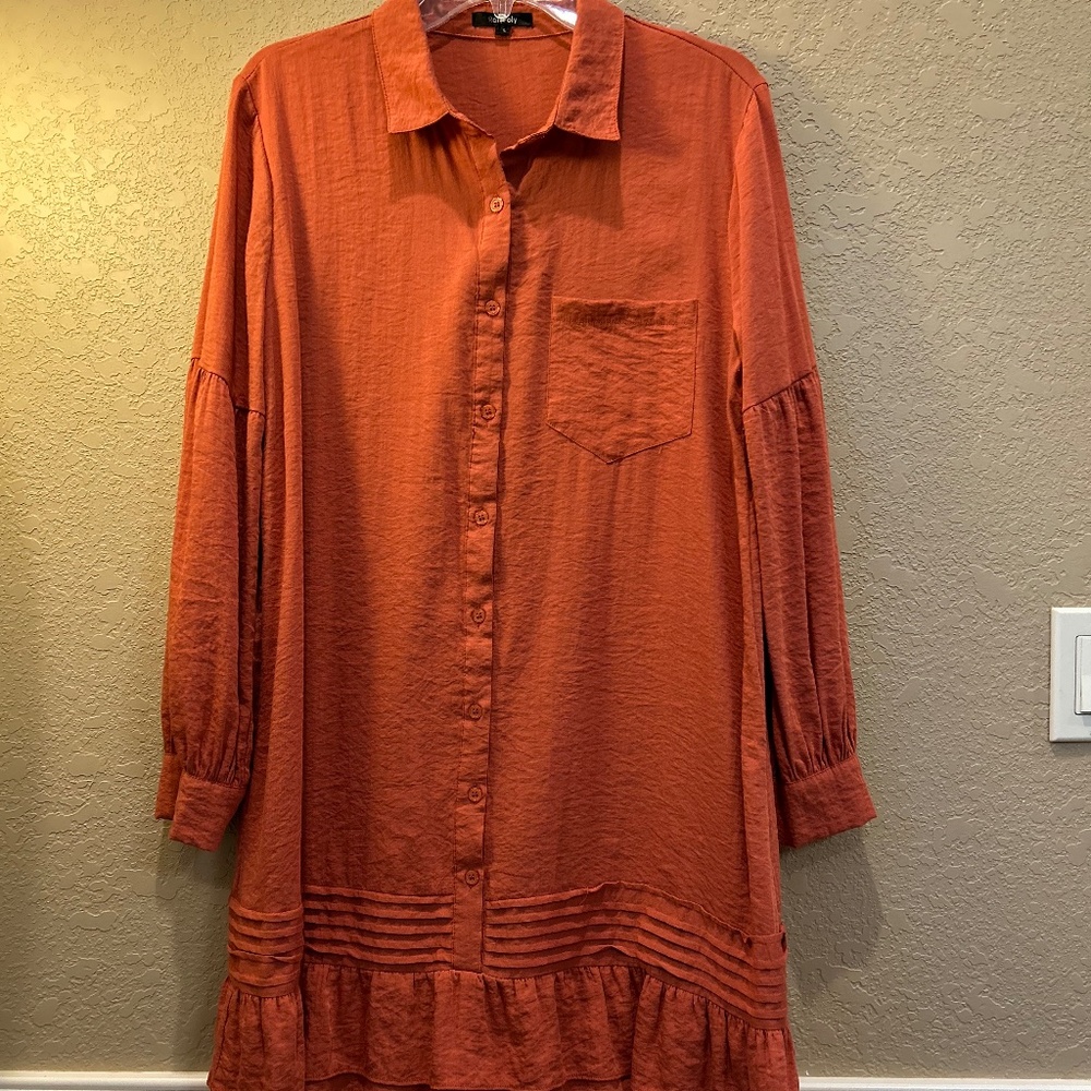 Roly Poly button-down ruffled dress size large